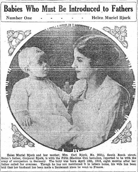 Laura and Helen Bjork 1918 Babies ancestry.com