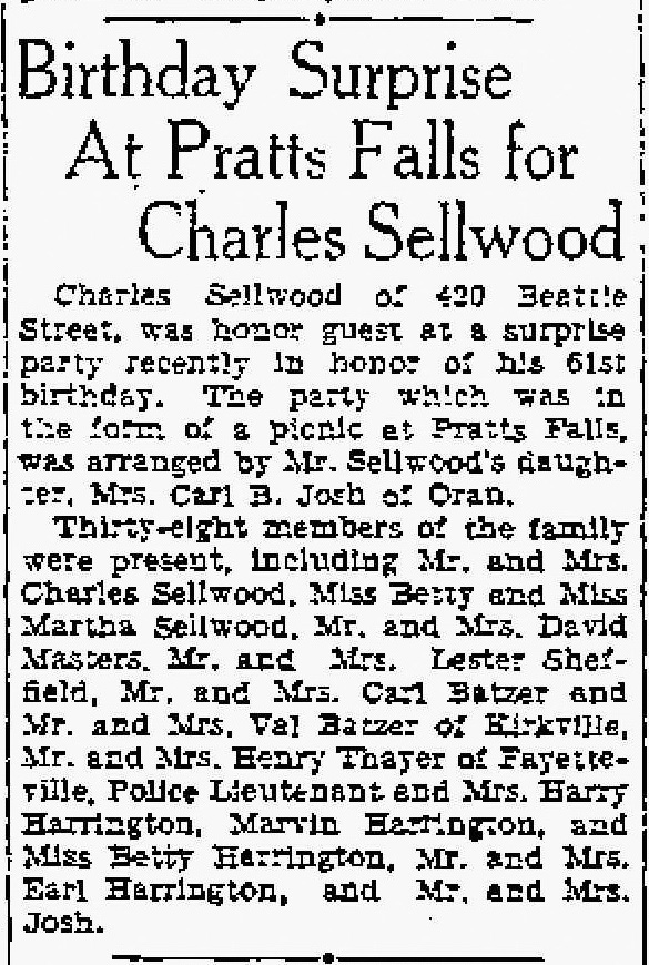 Birthday surprise for Charles Sellwood